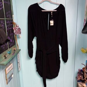 Free People Black Long Sleeve Dress